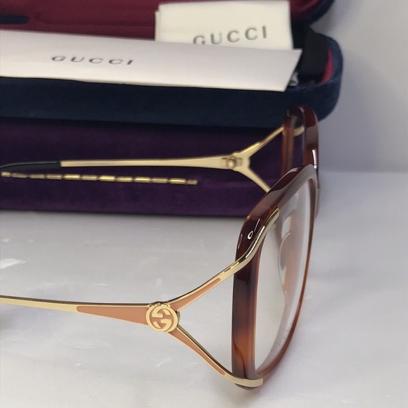 💯 - New Authentic GUCCI GG0648O square-frame tortoiseshell optical glasses - Picture 9 of 16